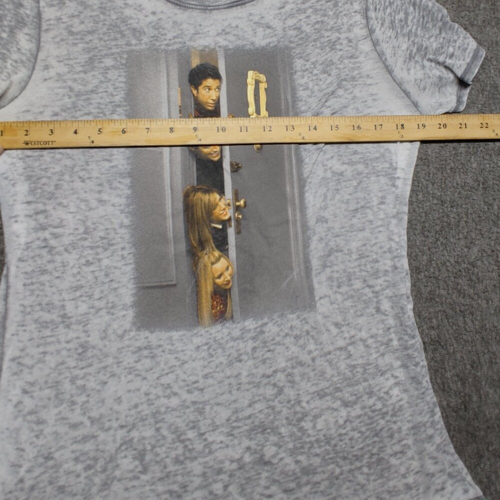 FRIENDS TV Show Women’s Gray T-Shirt Sz M | Ross Joey Rachel Phoebe Monica Door - Picture 6 of 6